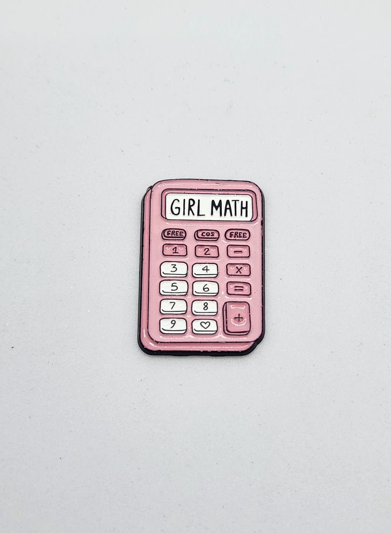 Acnor Cute Girl Math Calculator Sticker – Pink 3D Metal Phone Sticker, Aesthetic Laptop & Car Decoration, Self Adhesive Funny Calculator Design - Image 1