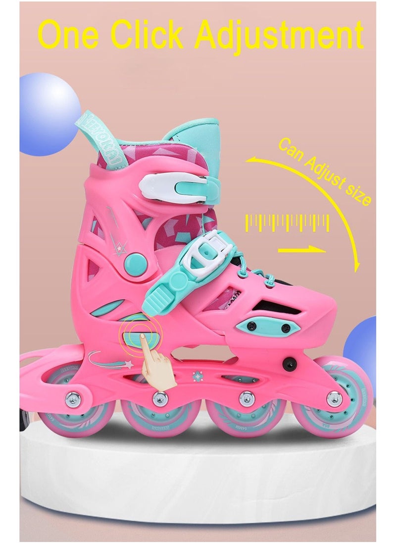 GT-Wheel - Adjustable Skating Shoes with Four PU Wheels Professional Design Skates can Convert into 3 Mode Wheel Inline Double Roller and Three Point Wheel S(29-32) - Image 1
