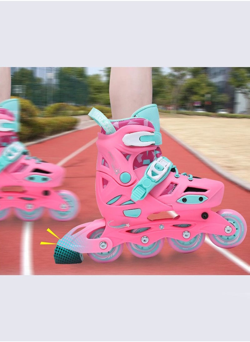 GT-Wheel - Adjustable Skating Shoes with Four PU Wheels Professional Design Skates can Convert into 3 Mode Wheel Inline Double Roller and Three Point Wheel S(29-32) - Image 1
