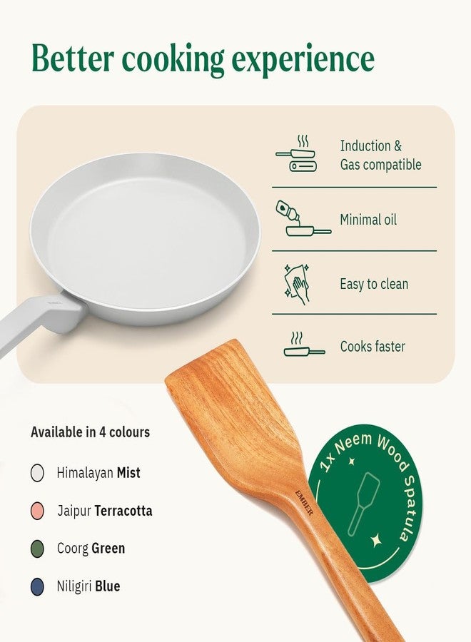 Ember Cookware مقلاة إمبر للطبخ أرسيللا سيراميك غير لاصقة 28 سم | مقلاة غير سامة للروتي والشاباتي | معتمدة من معهد المواصفات الهندية | مقلاة سيراميك للطبخ | خالية من مركبات PFAS وPTFE | ضمان 5 سنوات | رمادي - Image 3