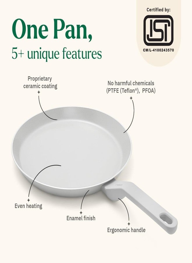 Ember Cookware مقلاة إمبر للطبخ أرسيللا سيراميك غير لاصقة 28 سم | مقلاة غير سامة للروتي والشاباتي | معتمدة من معهد المواصفات الهندية | مقلاة سيراميك للطبخ | خالية من مركبات PFAS وPTFE | ضمان 5 سنوات | رمادي - Image 2
