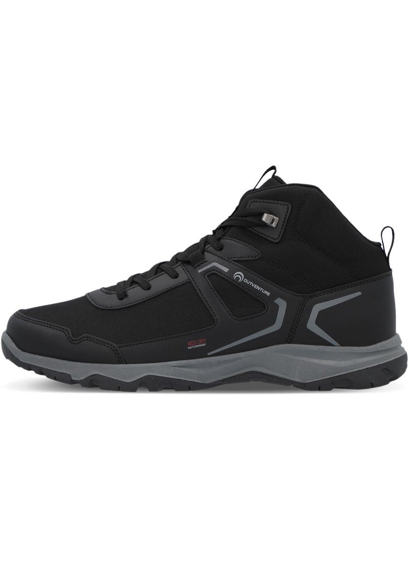 Outventure Men's Waterproof Hiking Boots - Discovery Mid Black Durable Outdoor Footwear for Trekking & Short Hikes  - Image 1