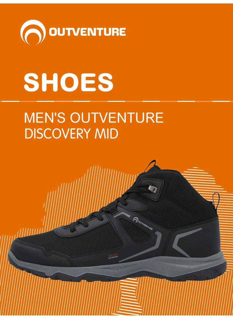 Outventure Men's Waterproof Hiking Boots - Discovery Mid Black Durable Outdoor Footwear for Trekking & Short Hikes - Image 3