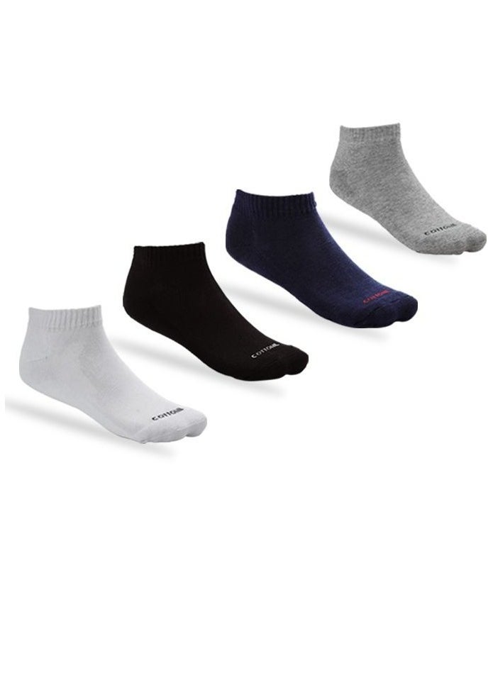 COTTONIL Pack of 4 Plain Color Cotton Socket Socks for Men  - Image 1