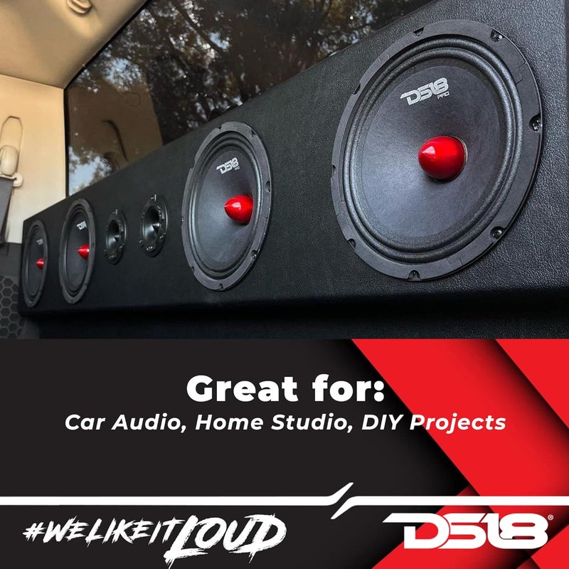 DS18 مكبر الصوت DS18 PRO-GM8.4B - 8 بوصة، متوسط المدى، رصاصي الألمنيوم الأحمر، 580 واط كحد أقصى، 4 أوم، 1.5 بوصة لفائف صوت كابتون عالية الجودة لمكبرات الصوت في السيارة أو الشاحنة - Image 4