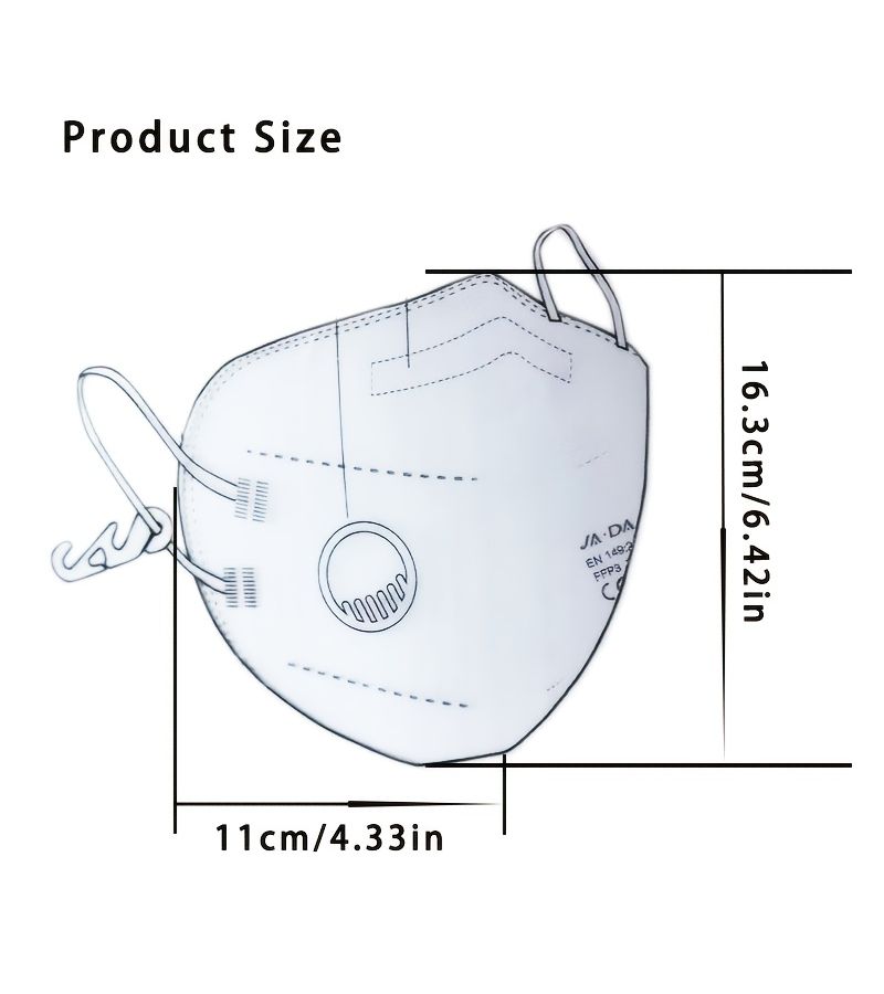 10 Pcs Ffp3 Ear Loop Respirator With Exhalation Valve Seven Layer Protection White Disposable Individually Packaged European Standard Export Whitelist - Image 3