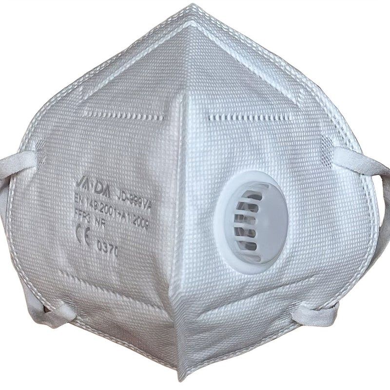 10 Pcs Ffp3 Ear Loop Respirator With Exhalation Valve Seven Layer Protection White Disposable Individually Packaged European Standard Export Whitelist - Image 1