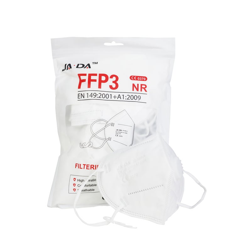 10 Pcs Ffp3 Ear Loop Respirator With Exhalation Valve Seven Layer Protection White Disposable Individually Packaged European Standard Export Whitelist - Image 2