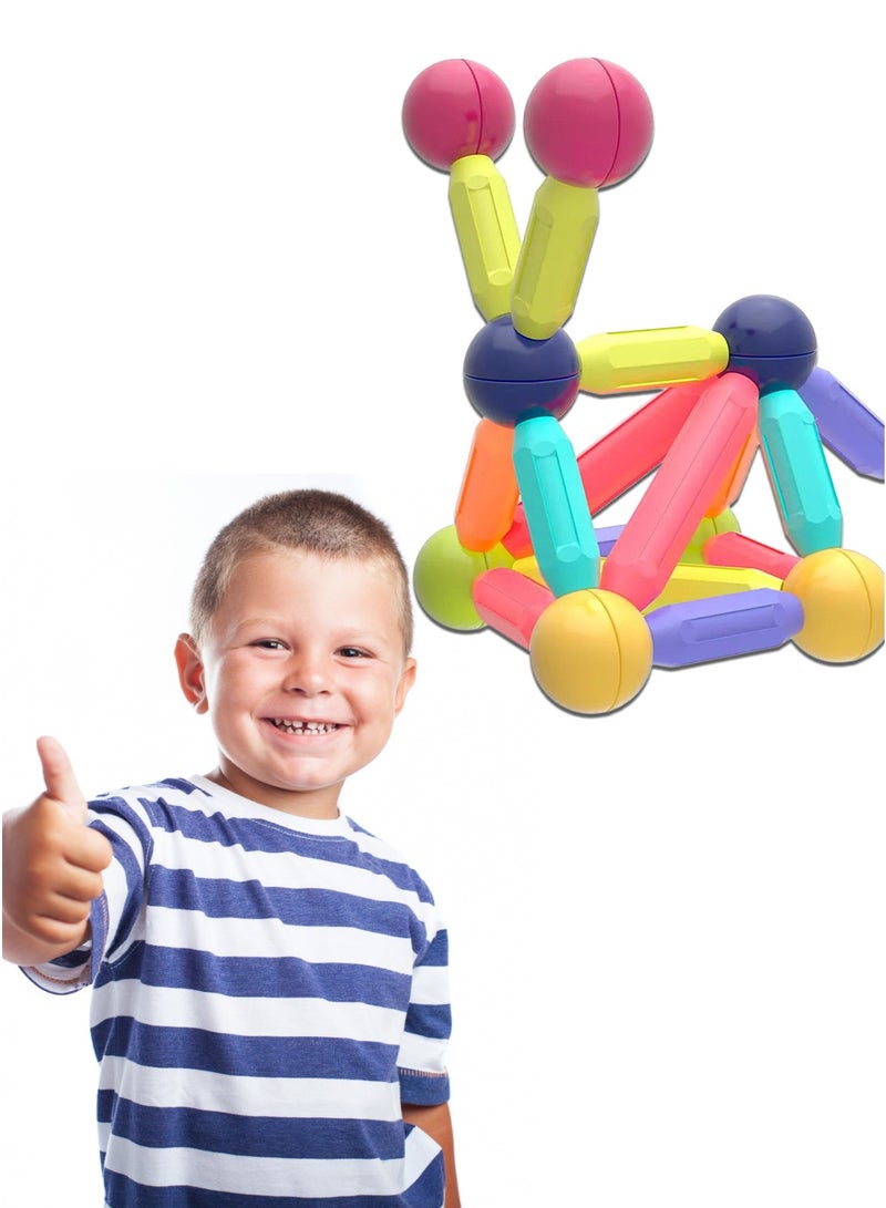 ماجنيتك مجموعة مكعبات بناء تعليمية 42/100 قطعة مع كرات وقضبان لتطوير مهارات الأطفال (من 3 سنوات فما فوق) - Image 4