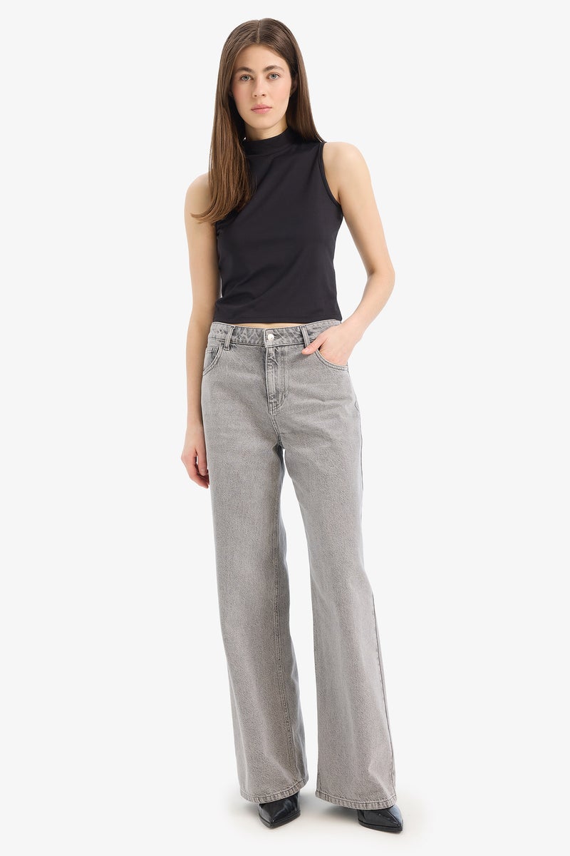 DeFacto Woman Slim Fit Half Turtleneck Tank Top  - Image 2
