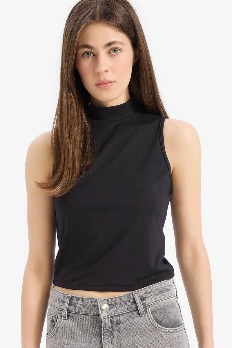 DeFacto Woman Slim Fit Half Turtleneck Tank Top  - Image 1