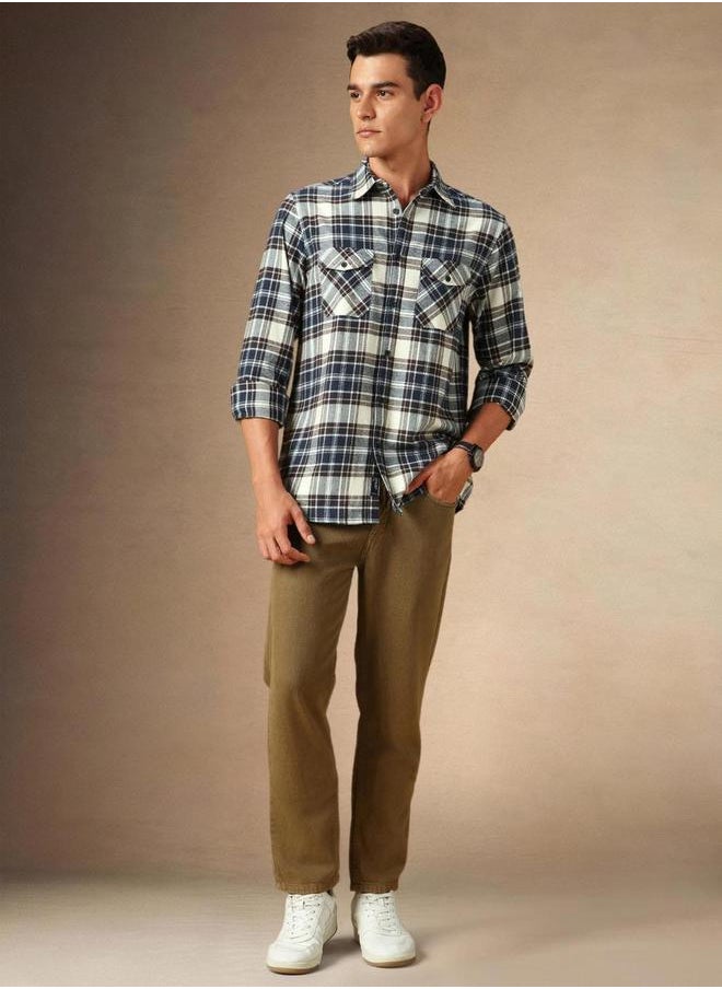 Dennis Lingo Plaid Flannel Long Sleeves Shirt by Styli  - Image 1