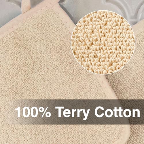 RITZ Terry Potholder & Hot Pad: Unparalleled Heat Resistant, Durable 100% Cotton – Ergonomically Designed for Optimal Grip – Easy-Care Machine Washable – 2-Pack, Latte - Image 2