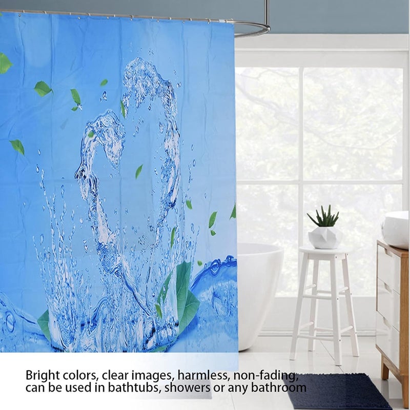 Polyester Shower Curtain, Blackout Bathroom Curtain with Hooks, Decorative Home Shower Curtain for Bathroom Decor, Unique Pattern Design with Machine Washable Feature (150 * 180cm) - Image 3