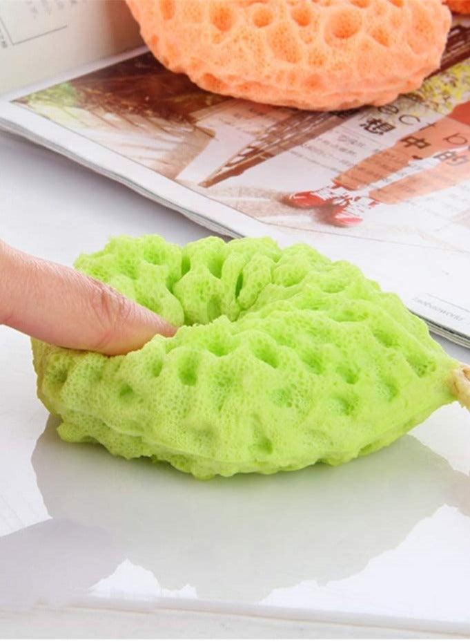 Natural Bath Sponges, 3 Pack Loofah Shower Sponge Body Scrubber Exfoliating Cleaning Body Sponge for Men Women Kids - Image 3