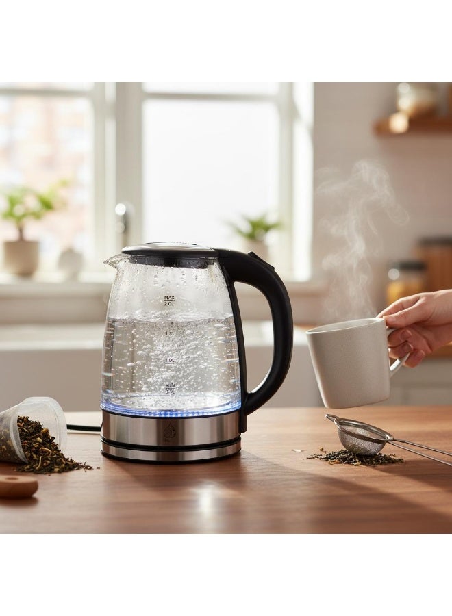Winmax Electric Kettle 2L – 1500W Fast Boiling – Transparent Glass – 360° Base – Safe Operation - Image 4