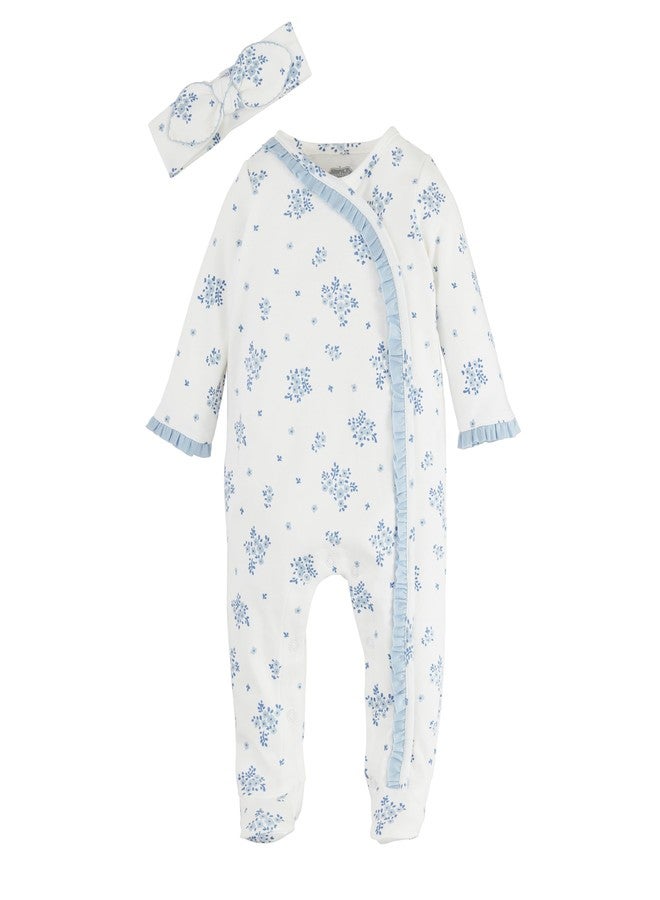 Mud Pie Children's Ditsy White Floral Sleeper; 0-3M