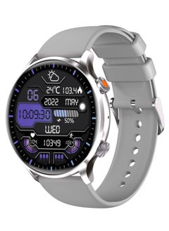 WAPIK Korean Brand Smart Watch Y5, Business Smartwatch, Waterproof Fitness Watch, Bluetooth Calling, Compatible with Android and iOS, Smartwatch For Men, Zinc Alloy Vacuum Plating, Heart Rate Monitoring, Silver.  - Image 1