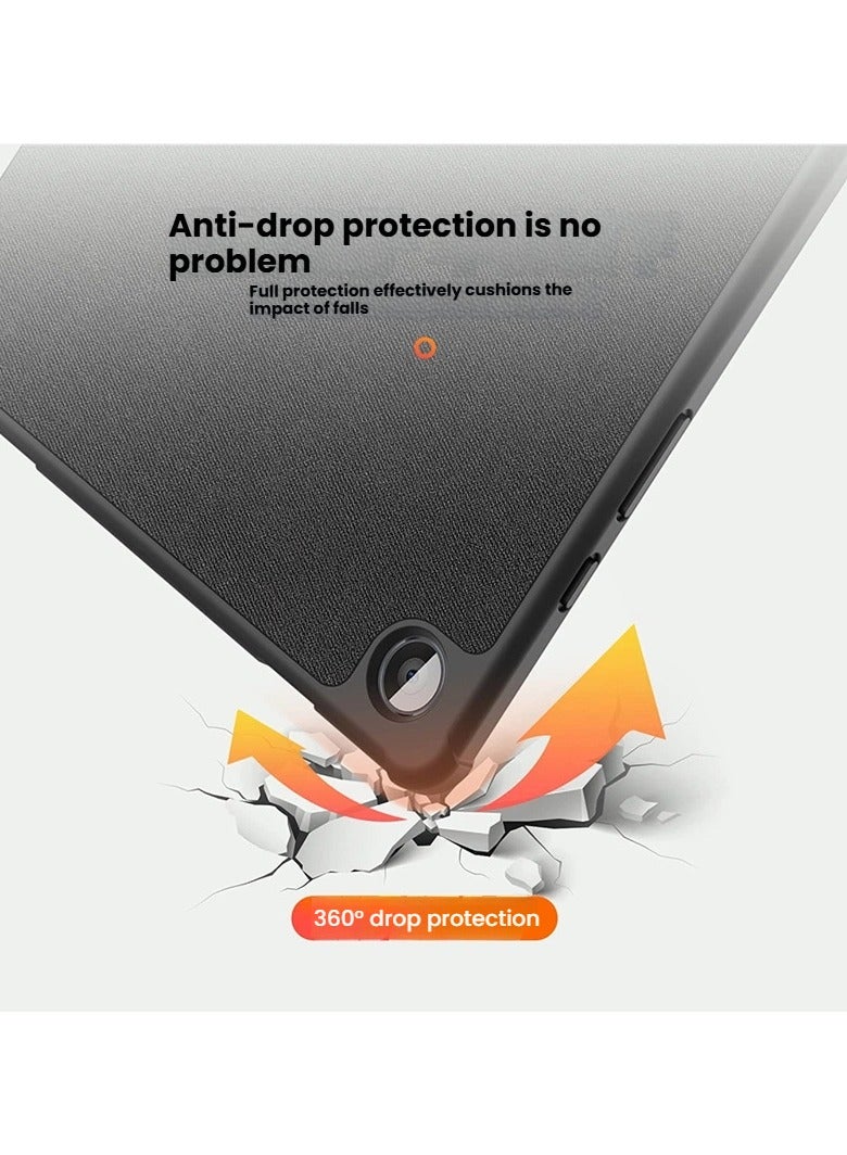 عام غطاء مناسب لـ Samsung Tab A11 Plus - غطاء جلدي مقاوم للخدوش، نوع الطية الثلاثية، تغطية كاملة - Image 4
