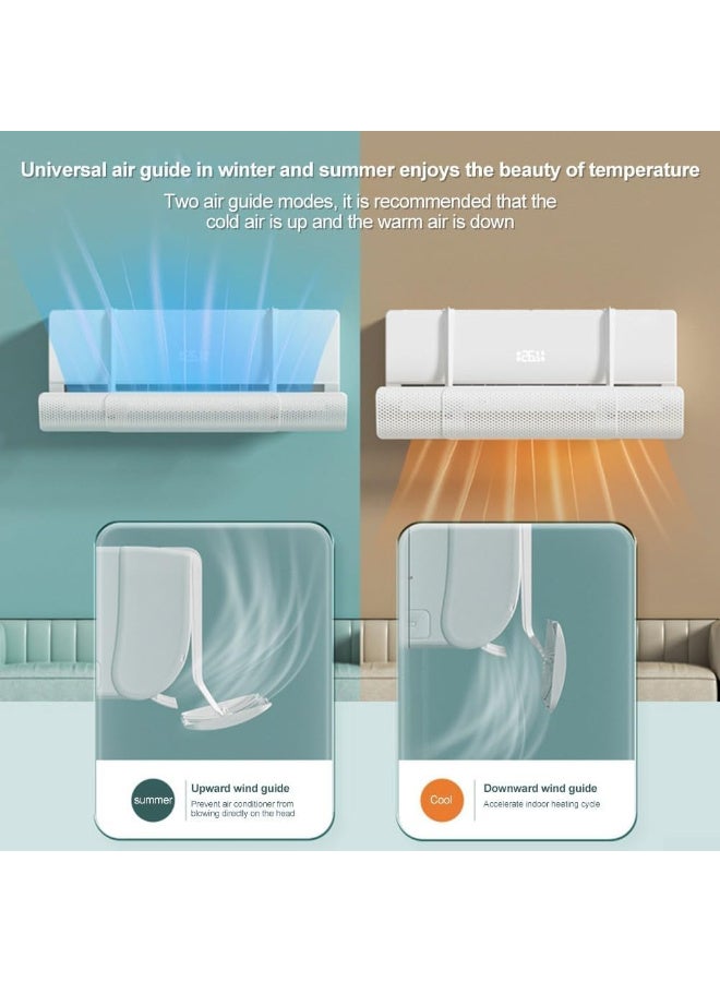 Kawkab Airflow Deflector 3-in-1 Adjustable AC Deflector, Universal Telescopic Anti-Direct-Blow Extendable AC Cover, Explosion-Proof Wind Deflector, Airflow Deflector, AC Deflector for Split-Type Air Conditioners, Adjustable from 49cm to 87cm, Anti-Direct-Blow Outlet Cover for Wall-Mounted Units - Image 2