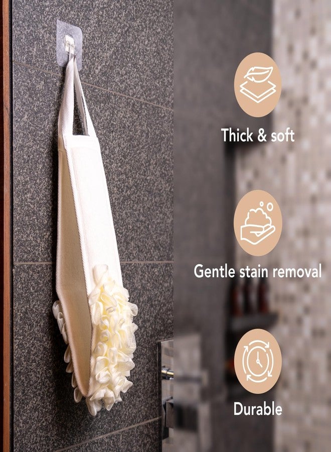 Soko Exfoliating Back Scrubber for Bath | Luxury Loofah Body Scrubber Strap with Dual Handles for Deep Cleansing, Dead Skin & Tan Removal |Extra Hygienic Premium Unisex Shower Accessory- White - Image 4