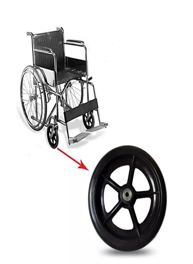 eOnekart 8 Inch Front Caster Solid PU Wheel Replacement for Wheelchair With Bearing (Pack of 1) - Image 2