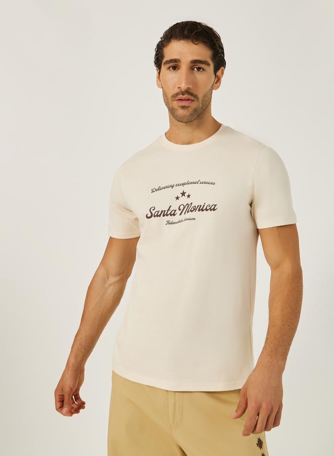 Styli Typography Printed Short Sleeve Regular Fit T-Shirt  - Image 1