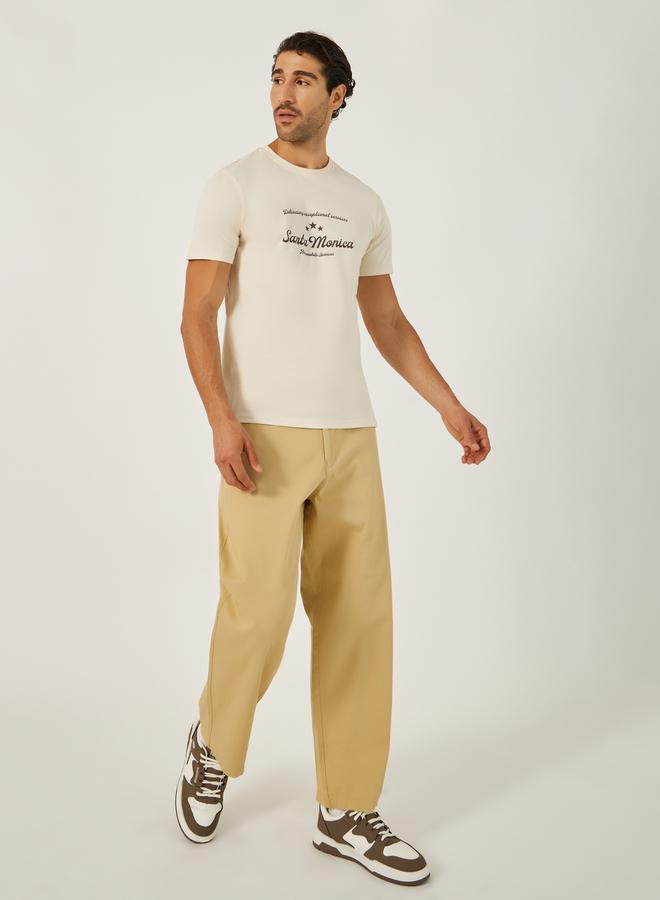 Styli Typography Printed Short Sleeve Regular Fit T-Shirt  - Image 3