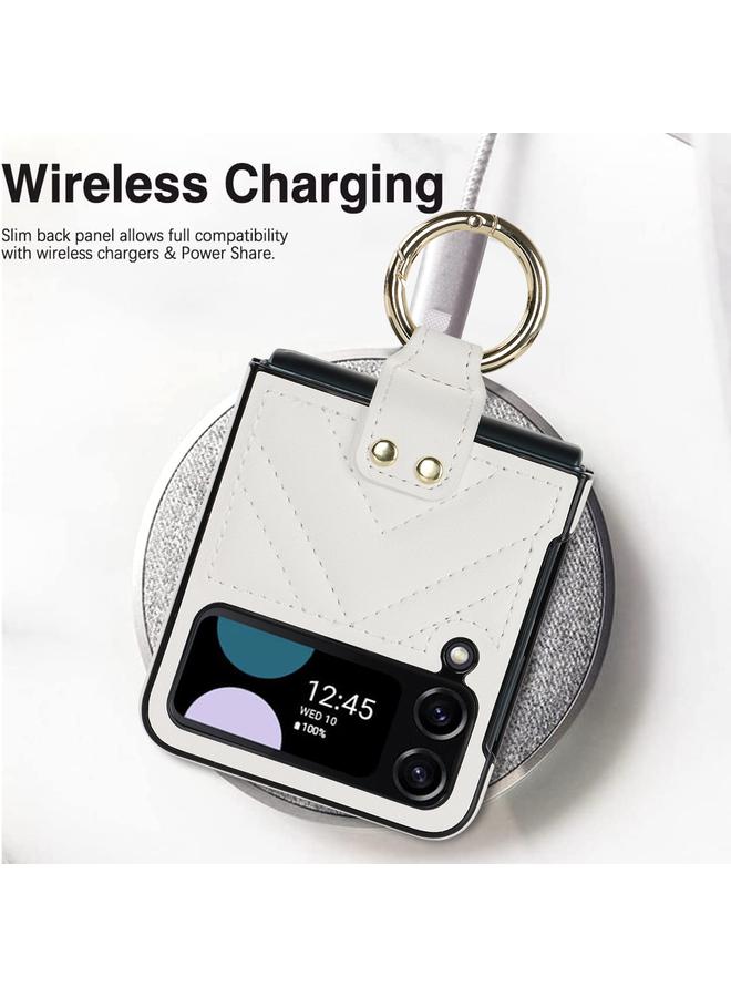 اس-توب جراب لهاتف Samsung Galaxy Z Flip4 جراب هاتف واقٍ قابل للطي على شكل حرف V مع حلقة قابلة للطي - Image 4