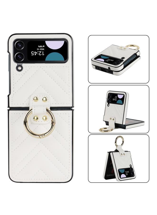 اس-توب جراب لهاتف Samsung Galaxy Z Flip4 جراب هاتف واقٍ قابل للطي على شكل حرف V مع حلقة قابلة للطي - Image 2