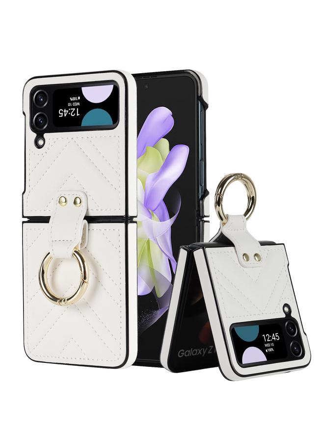 اس-توب جراب لهاتف Samsung Galaxy Z Flip4 جراب هاتف واقٍ قابل للطي على شكل حرف V مع حلقة قابلة للطي - Image 1