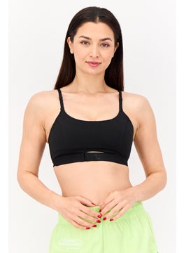 Adidas Women Brand Logo Padded Sports Bras, Black  - Image 1