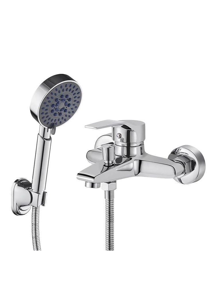 Yalin Shower Mixer Tap Single Lever Bathtub Faucet Shower Set with Handheld Shower Head & Hose (Round) - Image 3