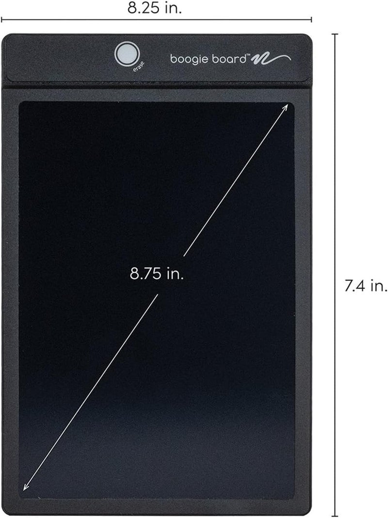 بوغي بورد أساسيات لوحة الكتابة القابلة لإعادة الاستخدام من بوجي بورد - تشمل لوحة كتابة LCD بحجم 8.5 بوصة، مسح فوري، قلم ستايلس، أسود - Image 5