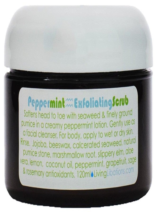 Living Libations - Organic Peppermint Exfoliating Scrub | Natural, Wildcrafted Clean Beauty (4 oz | 120 ml) - Image 1