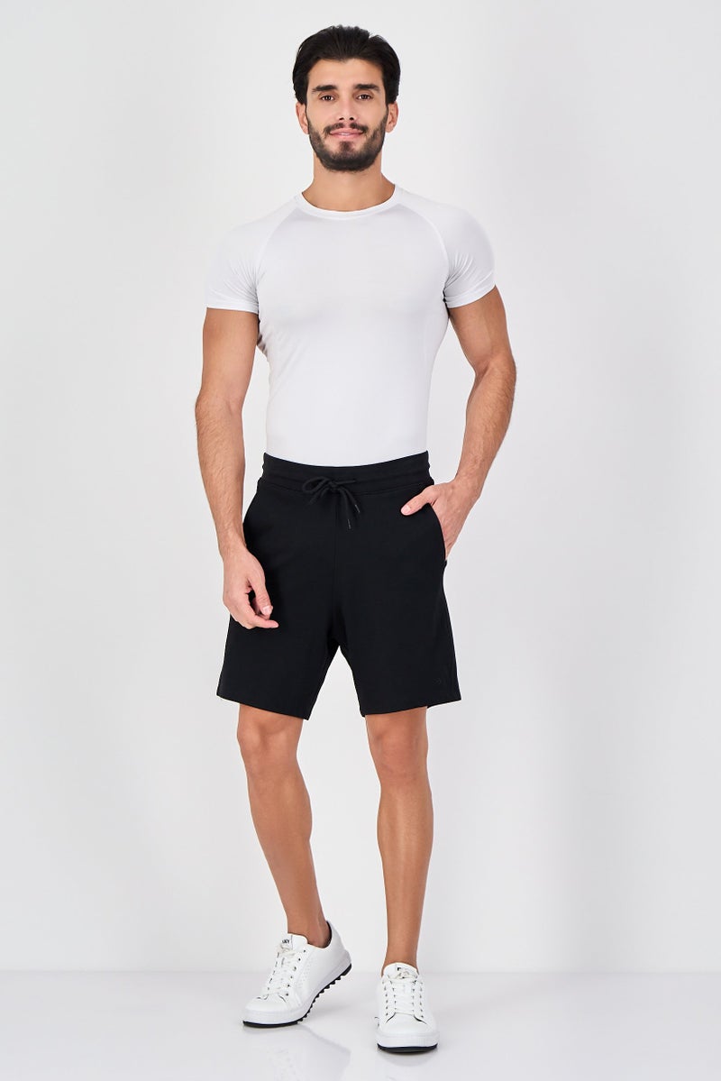 Celio Men Drawstring Plain Basic Shorts, Black - Image 2