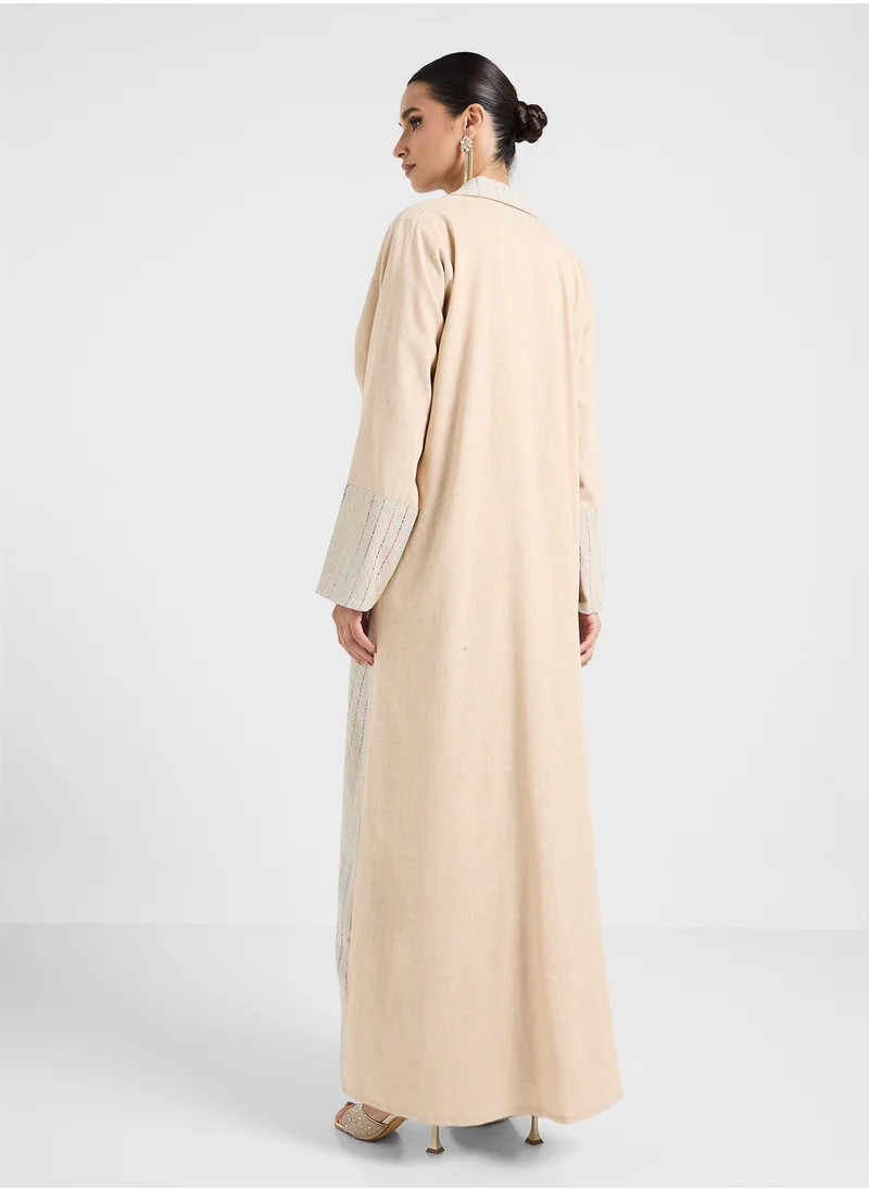 hayas closet Collared Flared Sleeve Abaya