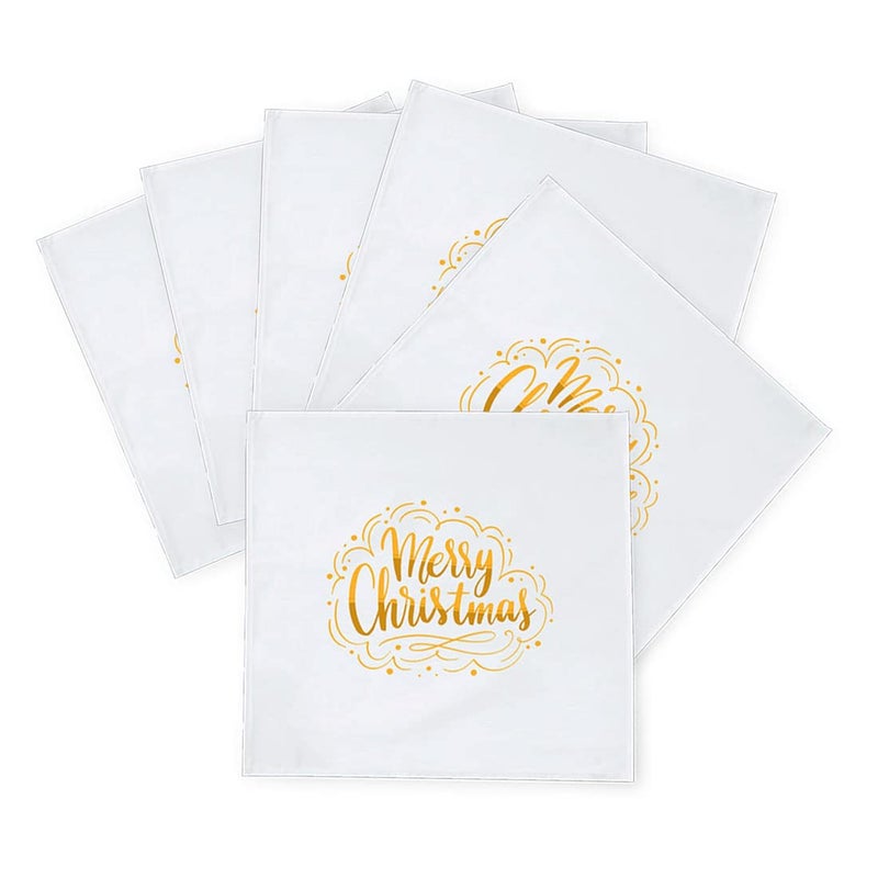 Khakee 6 Pcs Christmas Theme Silk Table Napkins 10x 10 for Xmas Decoration Christmas OrnamentsChristmas Giftxmas21396 - Image 2