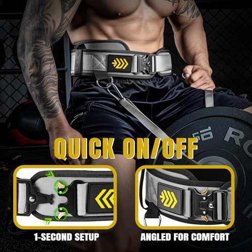 M MANUEKLEAR MANUEKLEAR 2-in-1 Weightlifting Belt & Dip Belt with 36.7 IN Rope, Double-Layer Weight Lifting Belts, Powerlifting Gym Weighted Belt for Pull Up Squat - Image 4