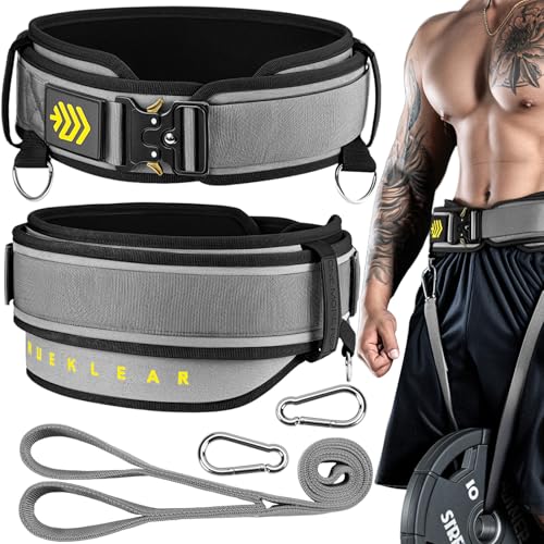 M MANUEKLEAR MANUEKLEAR 2-in-1 Weightlifting Belt & Dip Belt with 36.7 IN Rope, Double-Layer Weight Lifting Belts, Powerlifting Gym Weighted Belt for Pull Up Squat - Image 1