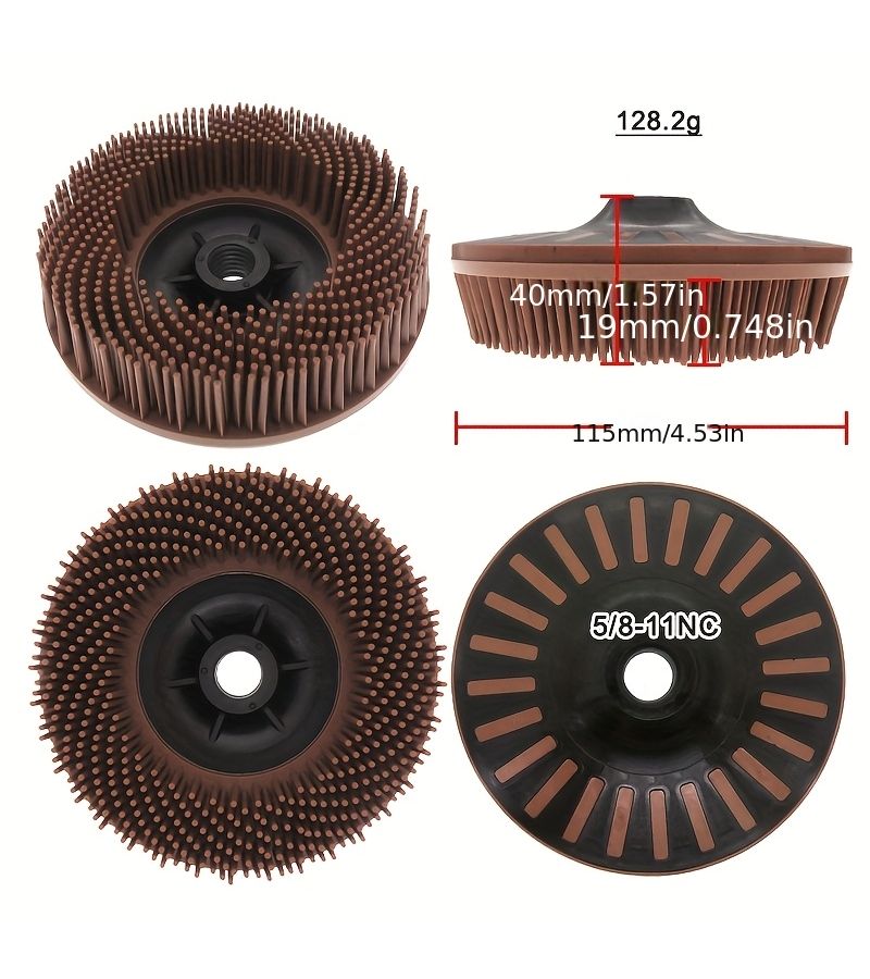 فرشاة تلميع بيضاء (Whirlwind) بحبيبات 36 بنية (Brown) لإزالة الصدأ وإزالة الحواف الحادة - Image 2
