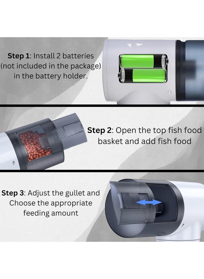 وحدة تغذية الأسماك الأوتوماتيكية ثلاثية الاتجاهات، مؤقت طعام السلاحف، ملحقات حوض السمك - (Ysq - 730) لأحواض السمك البحرية والبركة (لا يشمل البطارية) - Image 3