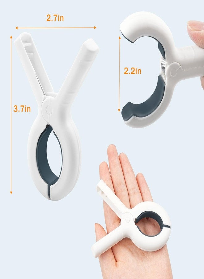 Dreecy 8 Pcs Beach Towel Clips for Beach Chairs, Towel Holder for Beach Chair Pool Chair on Cruise, Jumbo Size Heavy Duty Clothes Pins, Beach Chair Clips to Keep Your Towel from Blowing Away (White) - Image 3