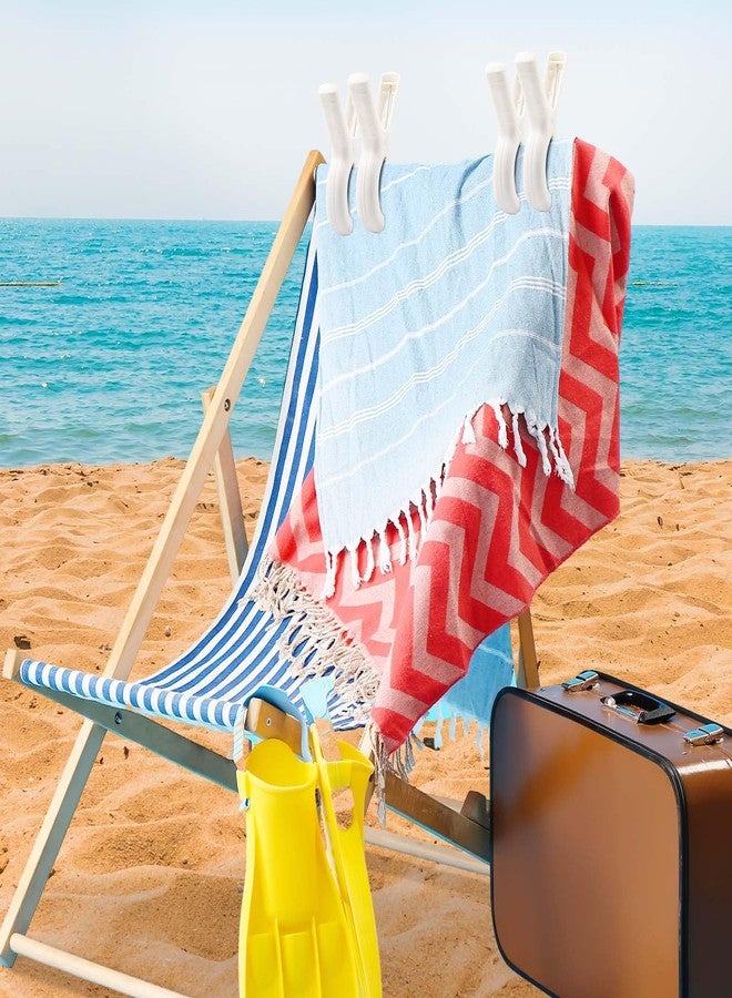 Dreecy 8 Pcs Beach Towel Clips for Beach Chairs, Towel Holder for Beach Chair Pool Chair on Cruise, Jumbo Size Heavy Duty Clothes Pins, Beach Chair Clips to Keep Your Towel from Blowing Away (White) - Image 4