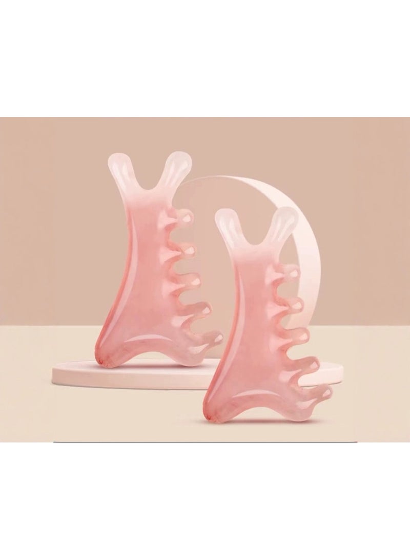 مشط تدليك متعدد الوظائف 4 في 1 مصنوع من الراتنج، أداة لتمشيط ورفع الشعر على طول خطوط الطاقة