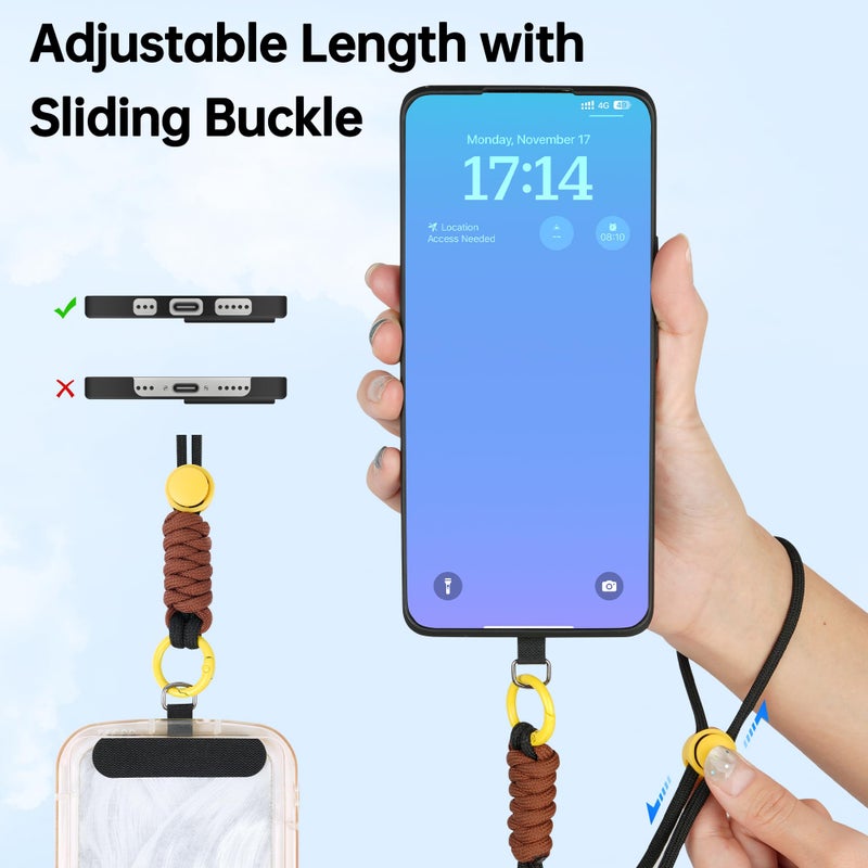 MCTi Hand Wrist Strap Lanyard, Adjustable Ski Gloves Wrist Strap, Tight Hand-Braided Phone Lanyard, Durable Stretchable Keychain 2pcs - Image 4