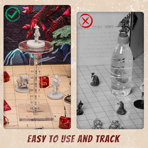 CZYY DND Flying Miniatures Combat Riser Set of 2 Acrylic Laser Cut Flight Stand Terrain from 0 to 9999 ft Perfect for Dungeons and Dragons Wargames DD and Tabletop RPG - Image 5