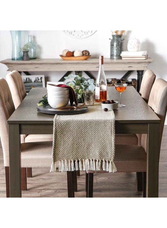 DII CAMZ11276 Braided Farmhouse Woven Table Runner, 15 x 72 inches, Stone - Image 4