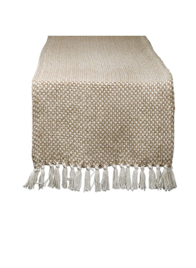 DII CAMZ11276 Braided Farmhouse Woven Table Runner, 15 x 72 inches, Stone - Image 1