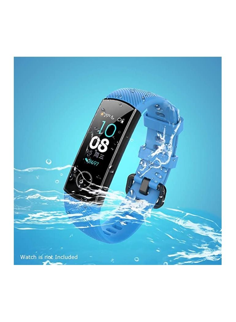 Silicone Wristband For Honor Band 4/Band 5 Smart Watch Replacement Bracelet Strap -Blue - Image 3